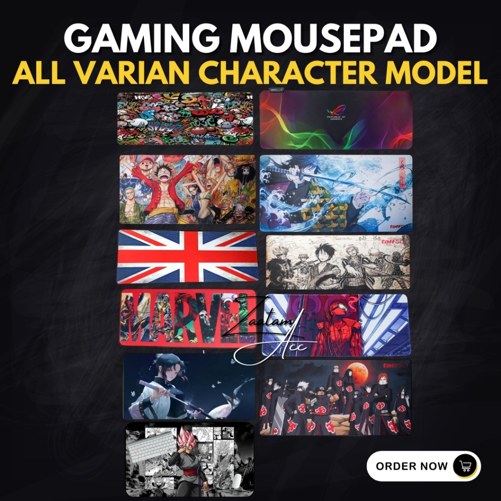 Mouse Pad Gaming All Varian Character Model Demon Slayer One piece RGB Graffiti Dragon Ball Akatsuki