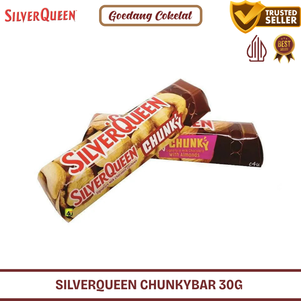 

Coklat Silverqueen Silver Queen Chunky Bar Chunkybar Cashew Mede Mete Almond 26gr