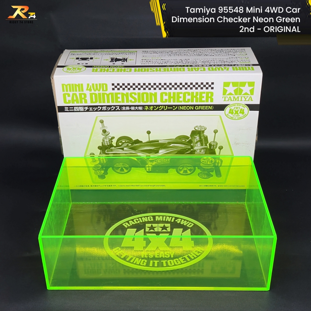 ORI Tamiya 95548 Mini 4WD Car Dimension Checker Neon Green - Barang Langka - 2nd 95%