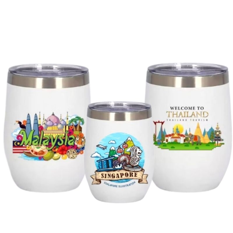 mug tumbler egg mug tahan panas/dingin bisa untuk hadiah souvenir oleh-oleh luar negri malaysia kual