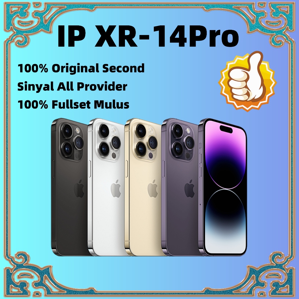 iphone 14 pro second 64GB 128GB 256GB hp ip 14 pro SECOND Original fullset Mulus / ip XR Ganti housi