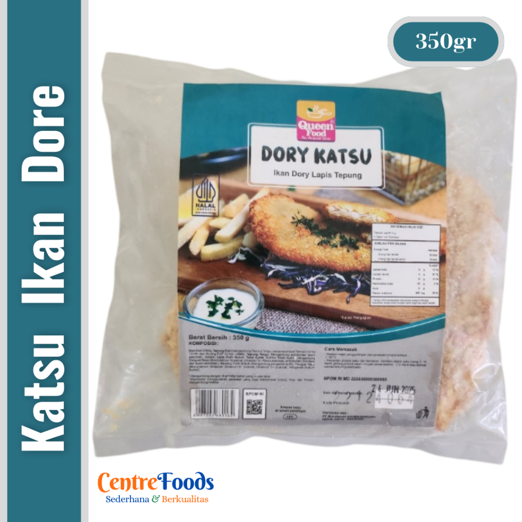 

Katsu Ikan Dore - Dory Katsu QUEEN FOOD | Isi 6 Pcs - 350gr [ Harga Per BKS ]