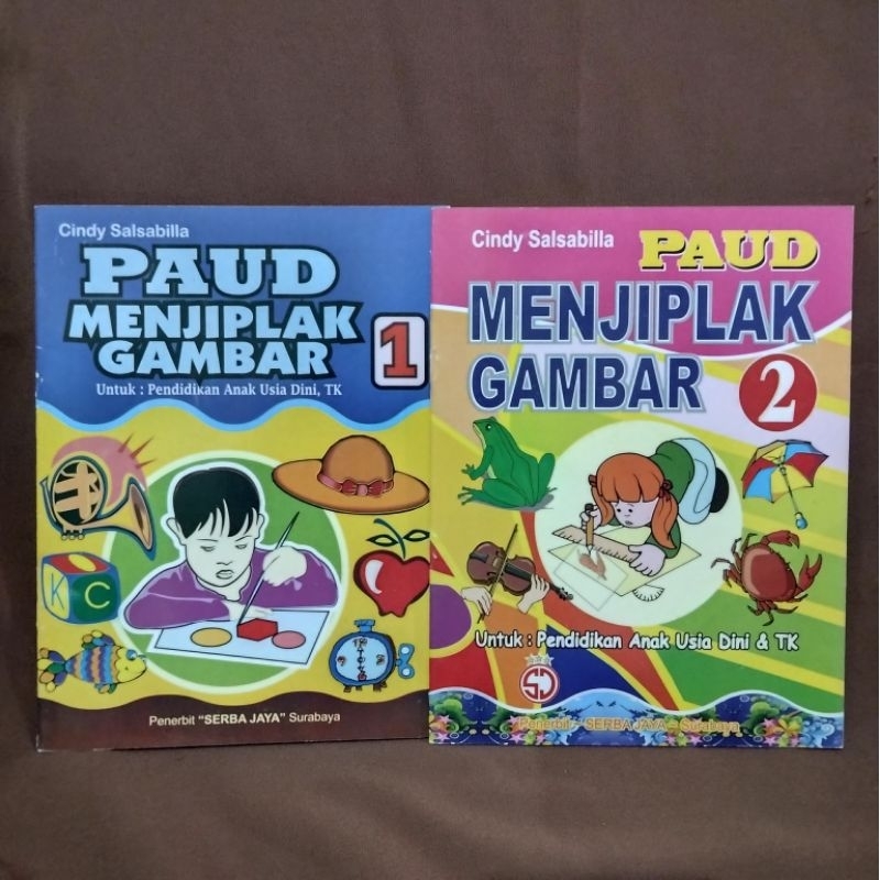 Buku PAUD TK Belajar Menjiplak Gambar dan Mewarnai seri 1 dan 2
