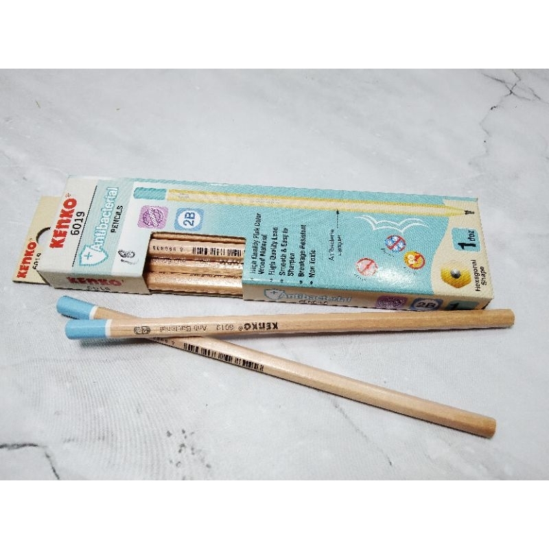 

PENSIL KENKO 2B 6019 ISI 12 PCS / PENSIL 2B ANTIBACTERIAL - KENKO