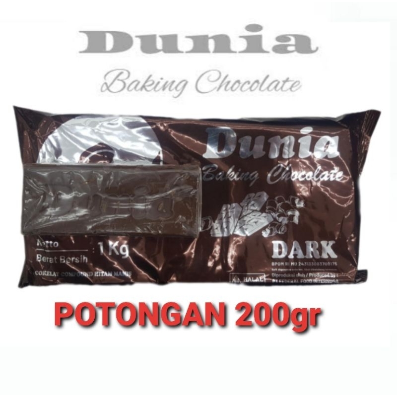 

DUNIA COKLAT COMPOUND POTONGAN 200gr DARK