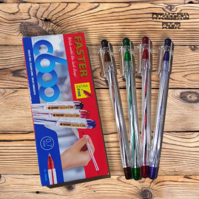 

Pulpen Pena Bolpoin Faster C600 12pcs