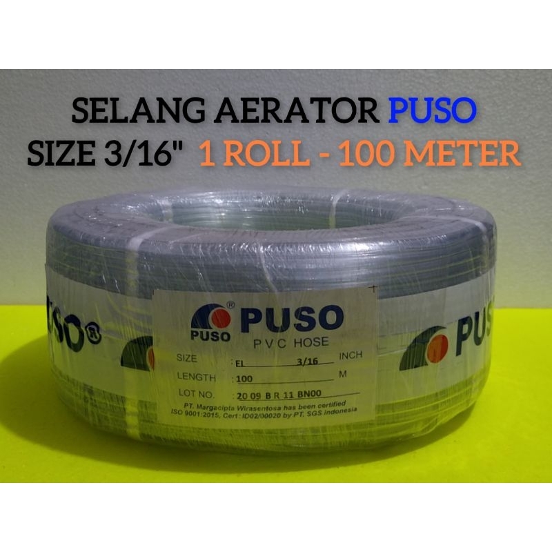 Selang Aerator PUSO 1 Roll 100 Meter / Selang Aerator Aquarium size 3/16" PER ROLL