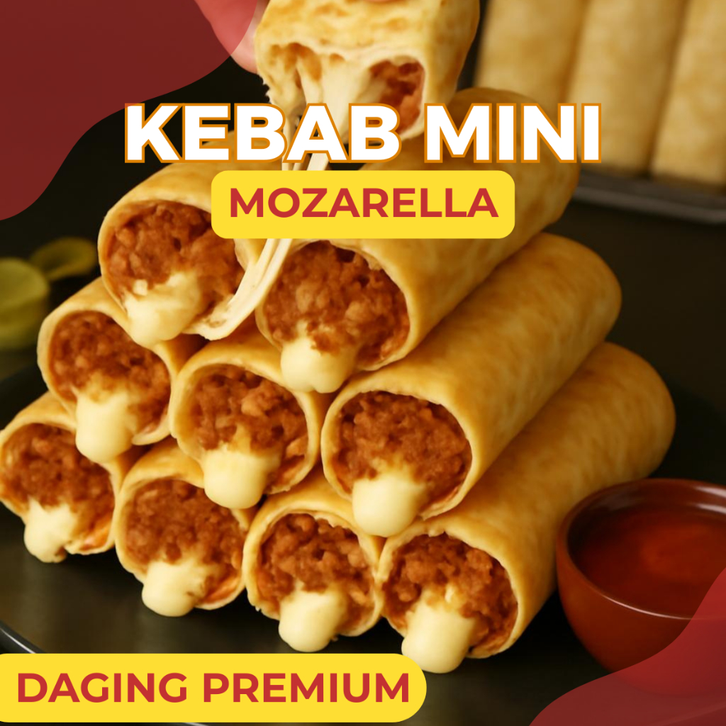 

Kebab Mini Frozen Rasa Mozarella daging premium isi 10pcs Kebab turki Sajiya food