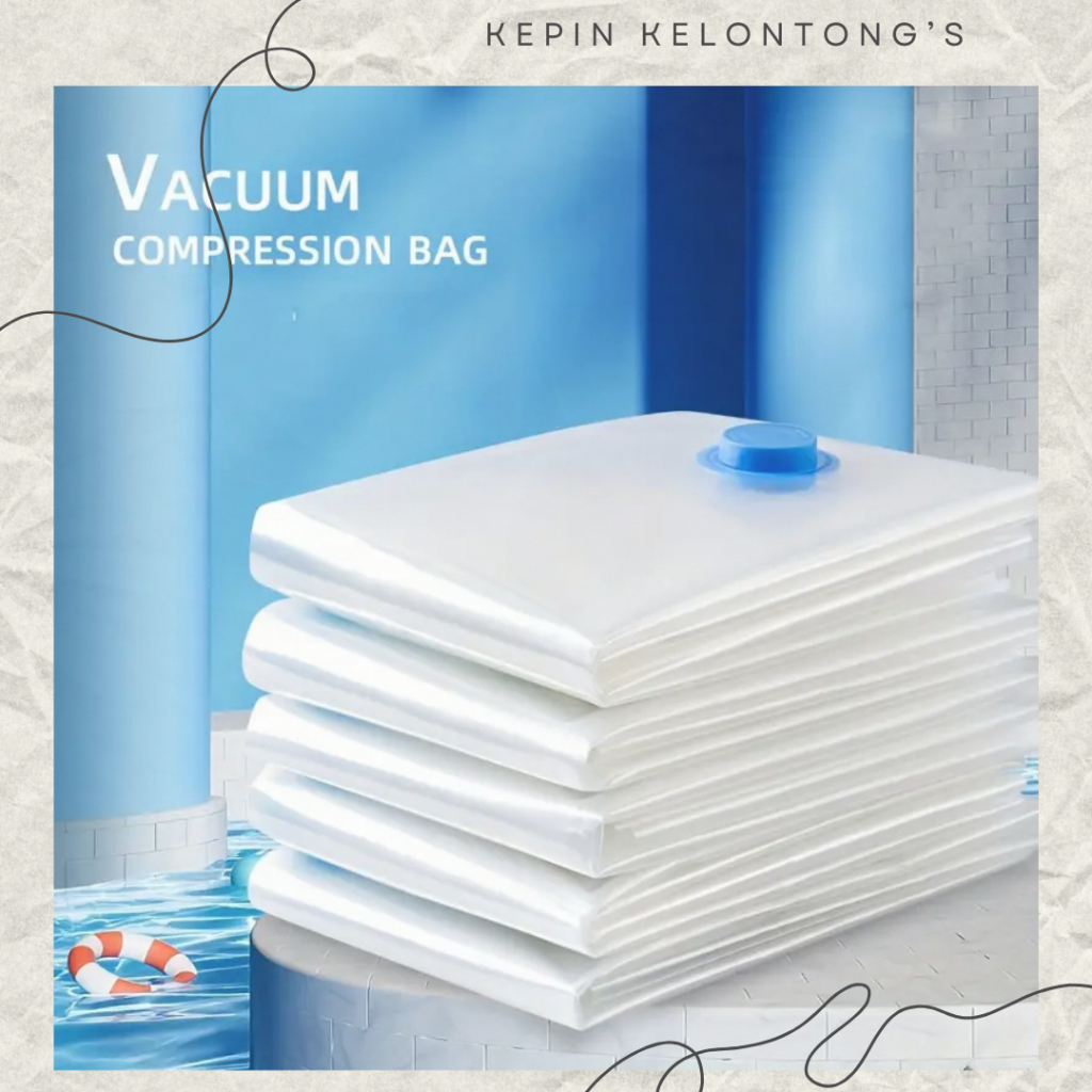Vakum Plastik Tebal Travel | Vacuum Compression Bag | Kantong Plastik Vakum Travel Pakaian
