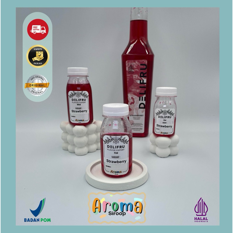 

Delifru Syrup - REPACK Sirup Delifru Strawberry Premium ( 100ml - 75ml - 30ml ) Asli 100% ORIGINAL