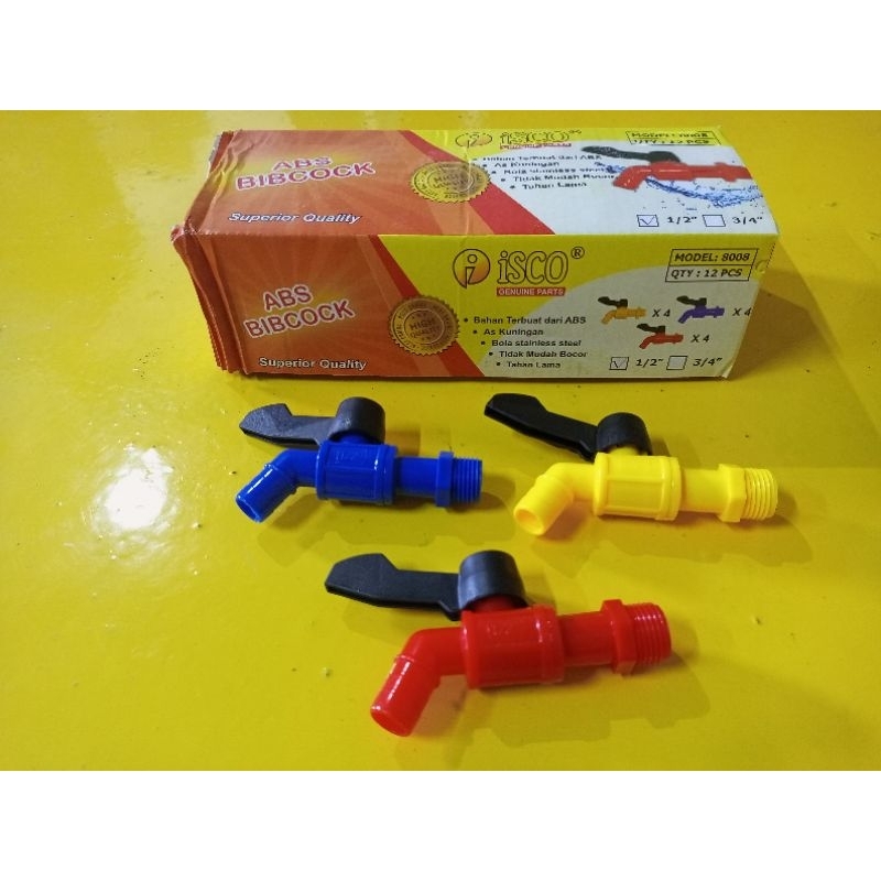 

Grosir (isi 12pcs) Kran/keran air Best seller Amico isco handle kanan kiri 1/2 3/4 warna warni