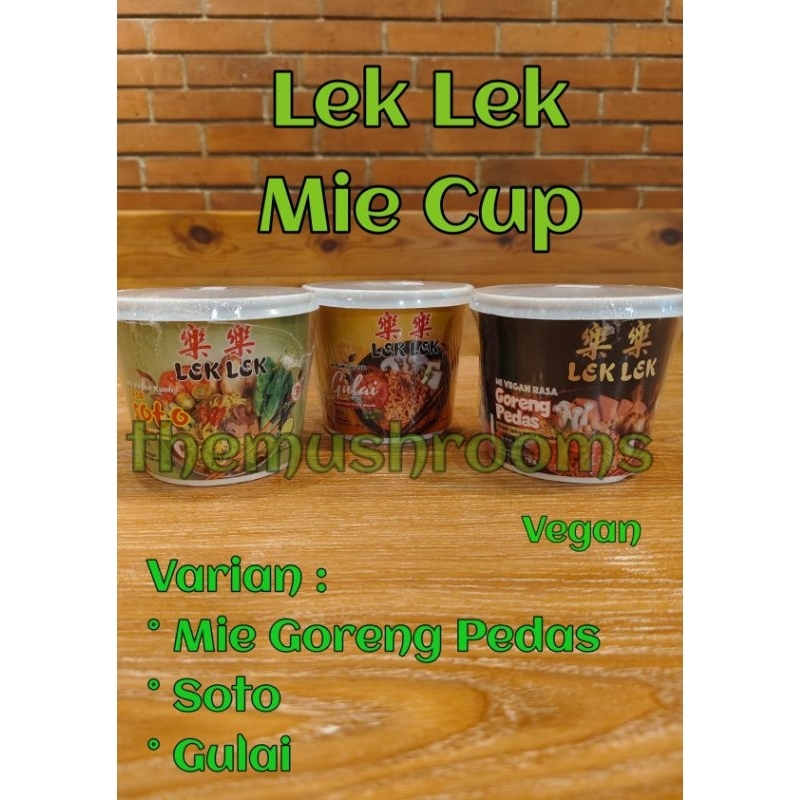 

Mie cup Lek Lek Vegan vegetarian / Mie instan vegetarian vegan