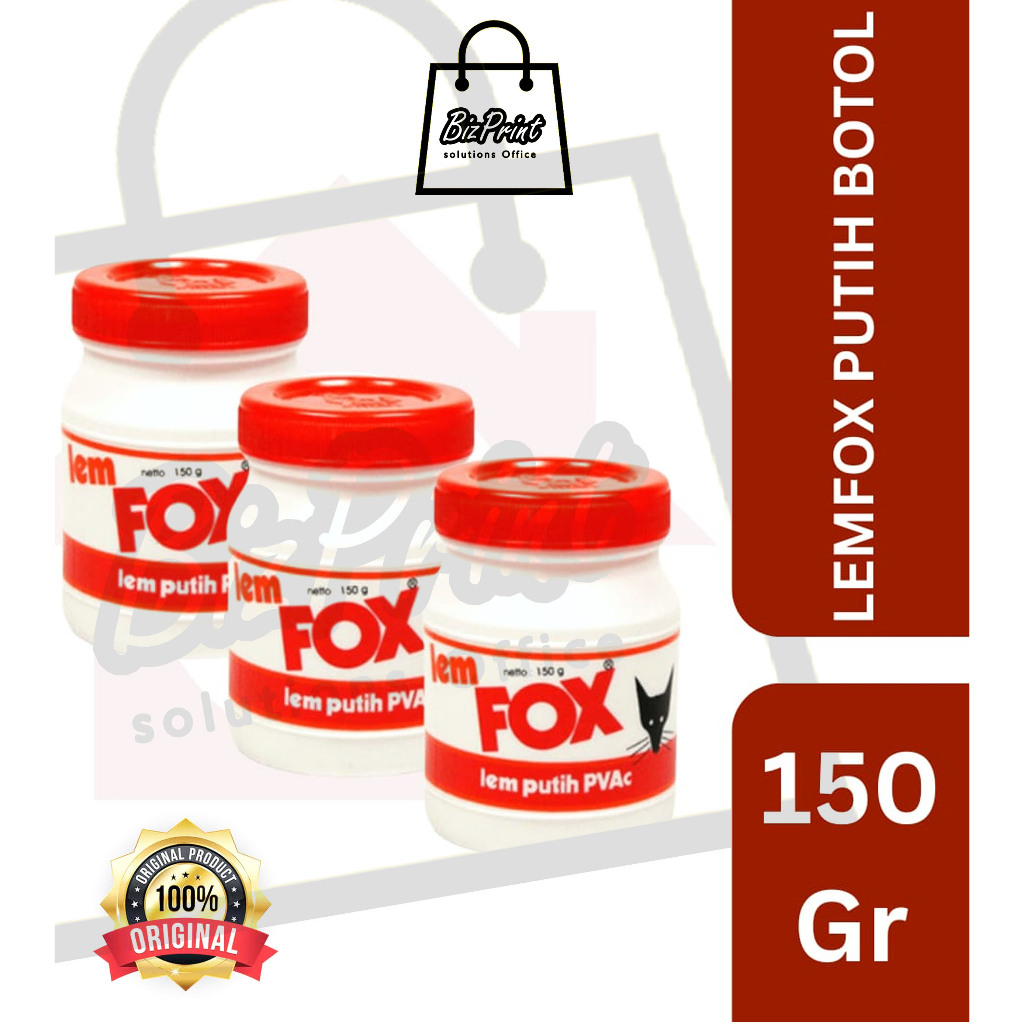 

Lem Fox Putih PVAc 150gr - Lem Serbaguna untuk Kayu, Kertas, Kerajinan 100% ORIGINAL