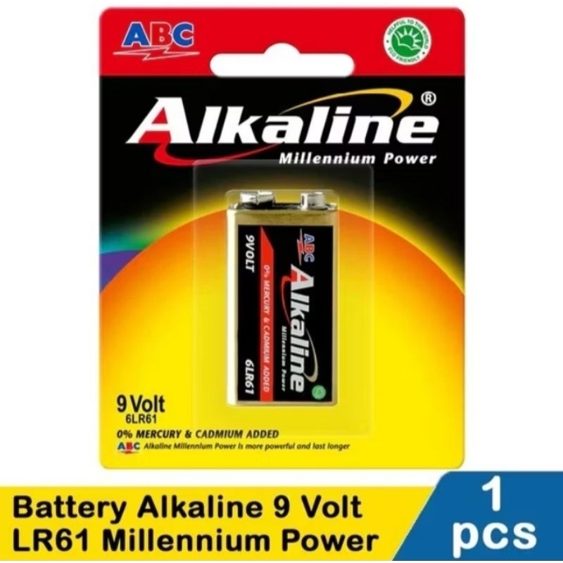 BATERAI 9V ALKALINE / 9 VOLT ABC ALKALINE 1.5V ISI 1