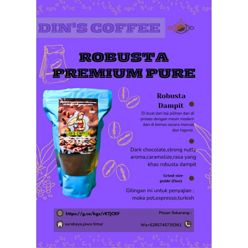 

kopi bubuk Java Robusta Dampit 250 gram (DIN'S & SAFA COFFEE)