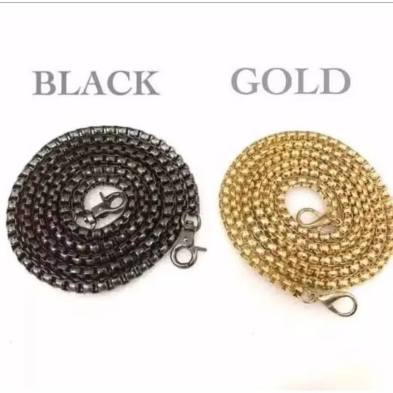Rantai Tas Ulir warna hitam & gold