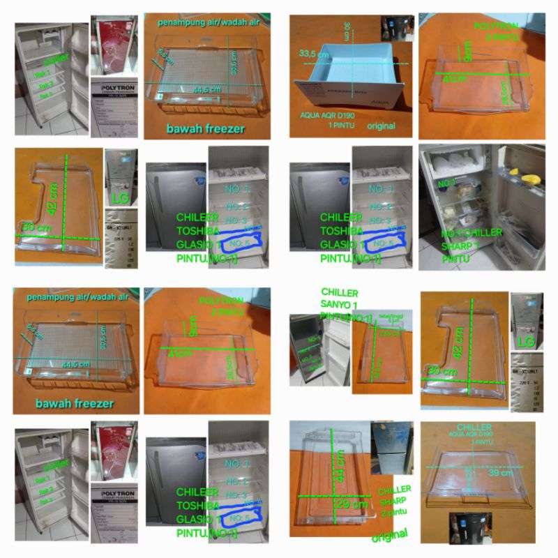 CHILLER,BOX FREEZER bagian kulkas/CILER/wadah/penyimpan ikan/ dagingpenampung air bawah frezer...LG,