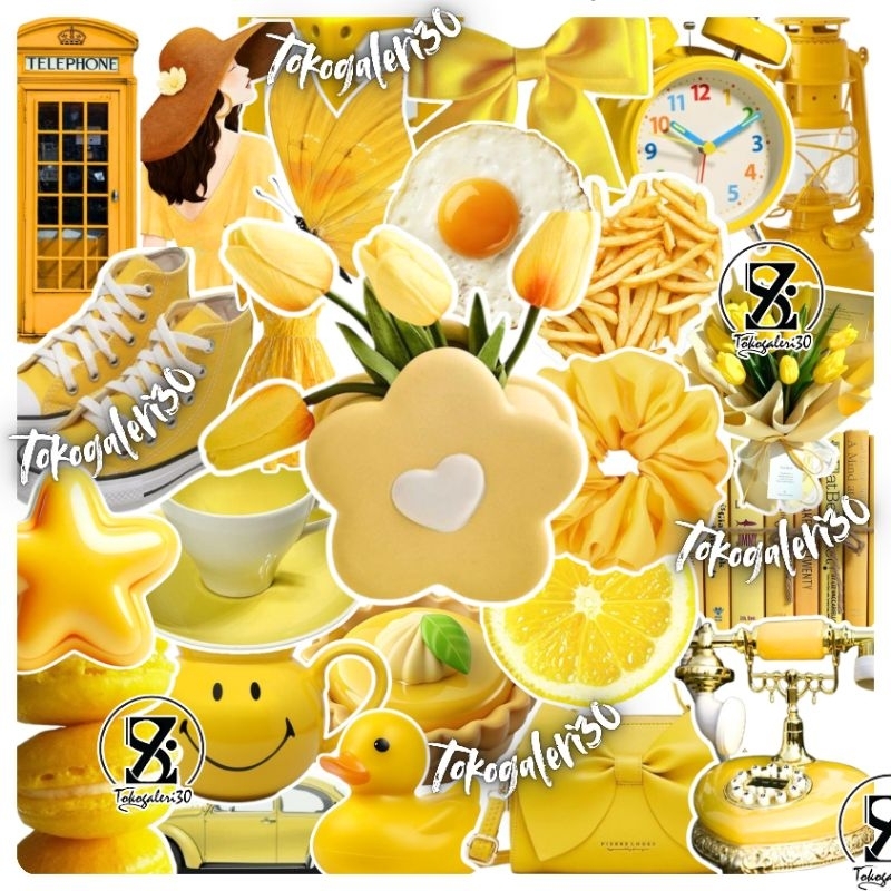 

50 PCS STIKER AESTHETIC YELLOW STIKER STIKER KUNING MURAH ANTI AIR SUDAH CUTTING UNTUK TUMBRL CASING NOTEBOOK JURNAL LAPTOP DLL