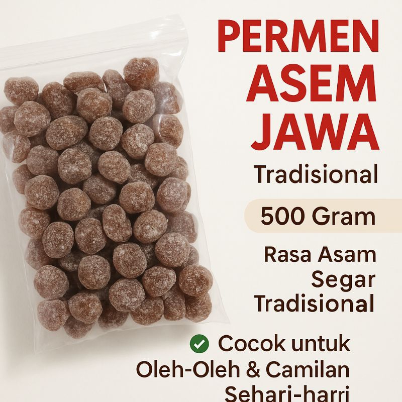 

Permen Asem Jawa Tradisional 500 Gram – Rasa Asam Segar, Cocok Untuk Oleh-Oleh & Camilan Sehari-hari