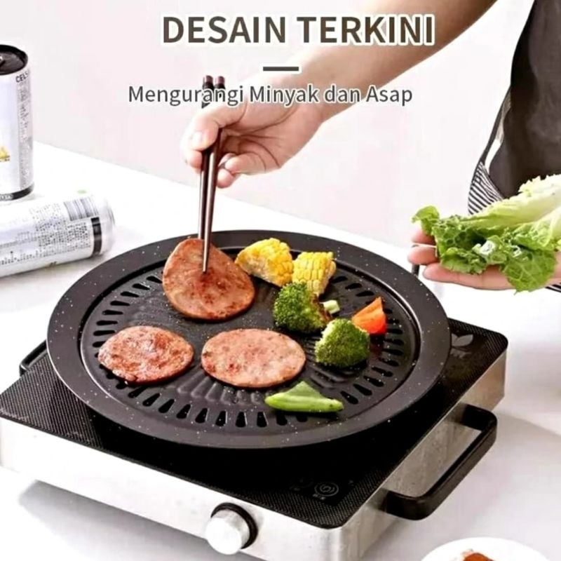 Panggangan BBQ / Grill Pan / Panggangan Serbaguna / Grill Bulat Idola