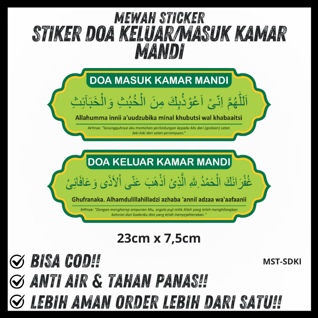

Stiker DOA MASUK KELUAR KAMAR MANDI Sticker Pintu Kamar Mandi
