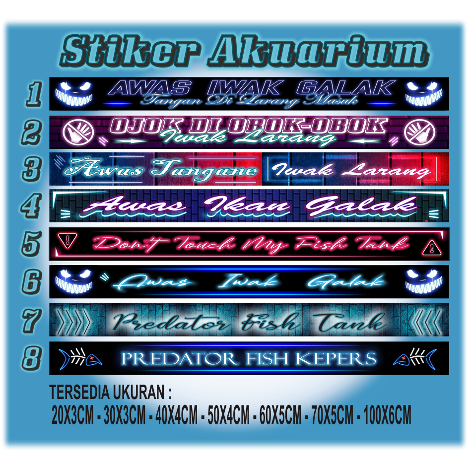 STIKER AKUARIUM IKAN GALAK / STIKER LIST AKUARIUM HOLOGRAM