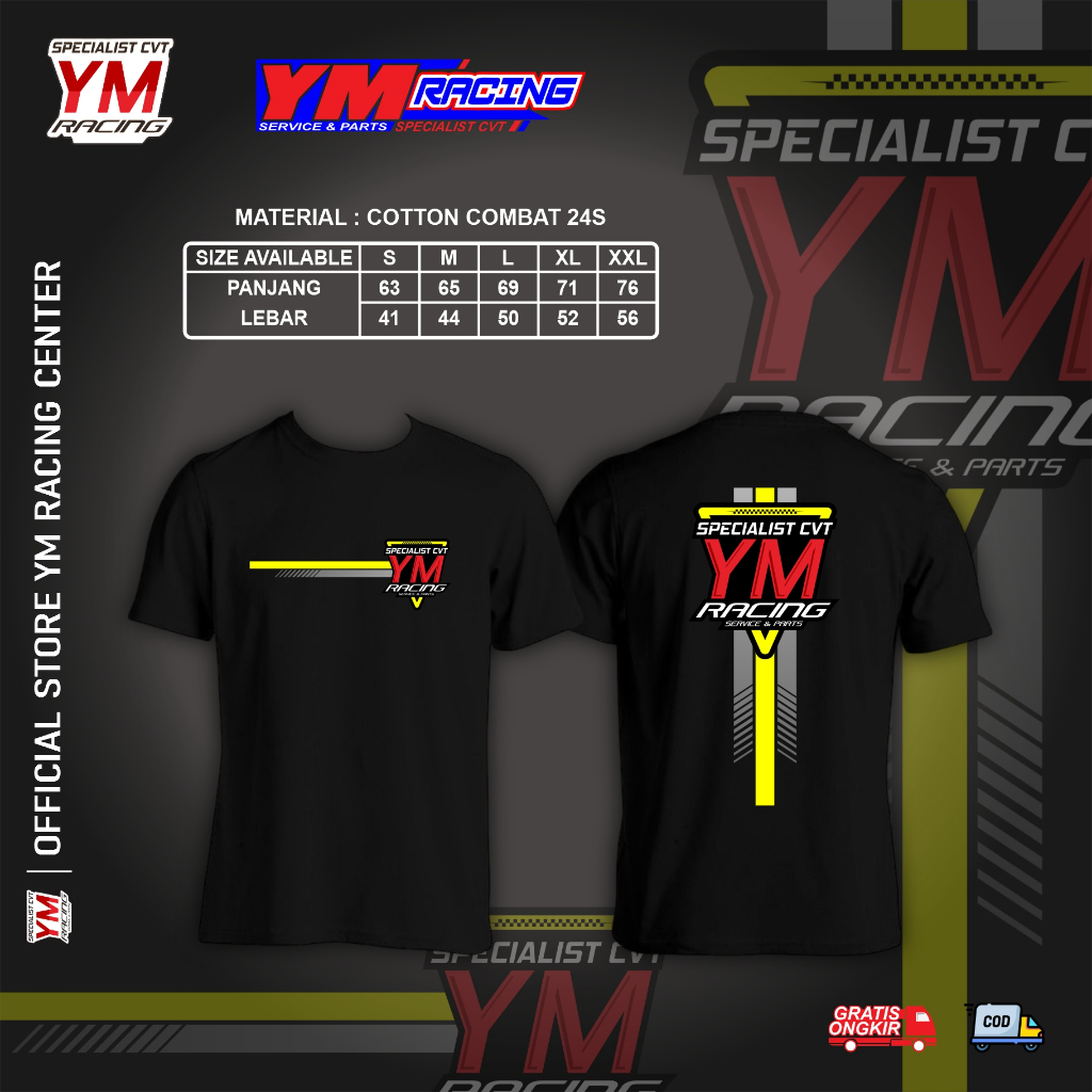 Kaos YM Racing / t-shirt Ym Racing / Tshirt YM Racing / Kaos Racing / Kaos Katun Combat - Kaos Desig