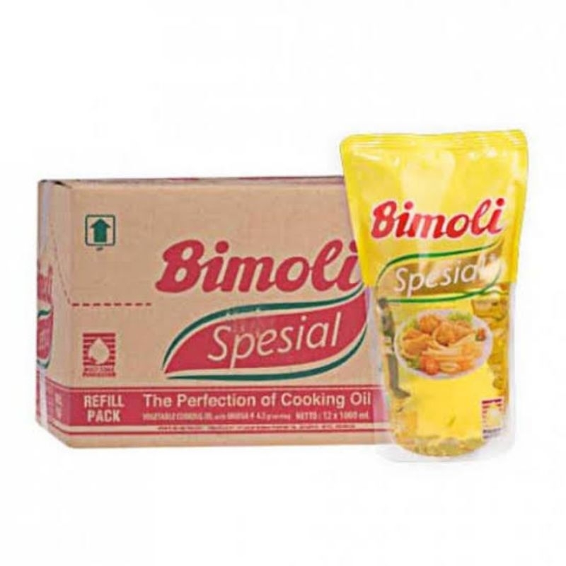 

Minyak goreng Bimoli spesial 1 liter Refill 1 karton