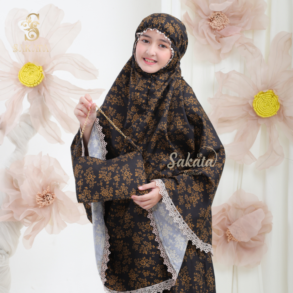 Mukenah Anak Cewek Cantik Terbaru Tanggung 2In1 Katun Motif Premium Renda Viral Mukena Anak Perempua