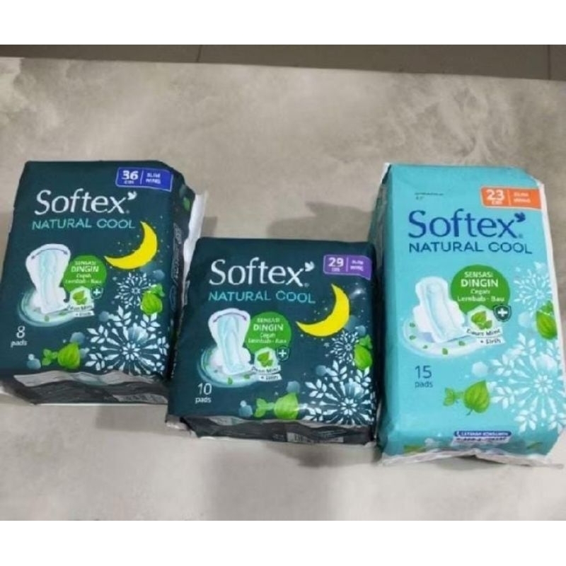 softex natural cools 23cm, 29cm ,36cm/softex pantyliner long wider 28 natural cool/pantiliner 32/dau