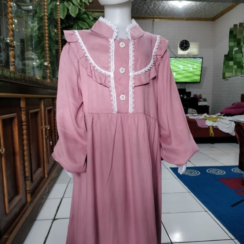 dres naomi/ muslim anak renda/bju muslim anak kekinian/bju muslim anak lucu/baju muslim anak rayon