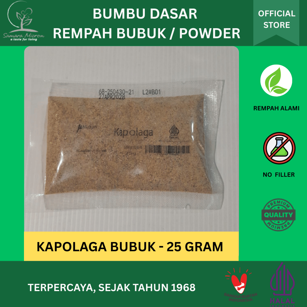 

Bumbu Dasar Samara Micron - Kapolaga Hijau - Kapolaga India - Cardamom