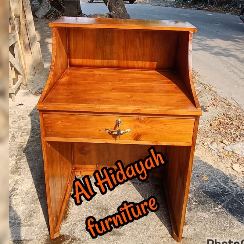 MEJA KASIR MEJA RESEPSIONIS MEJA KASIR RESTO / MEJA KASIR CAFE KAYU JATI BELANDA MURAH