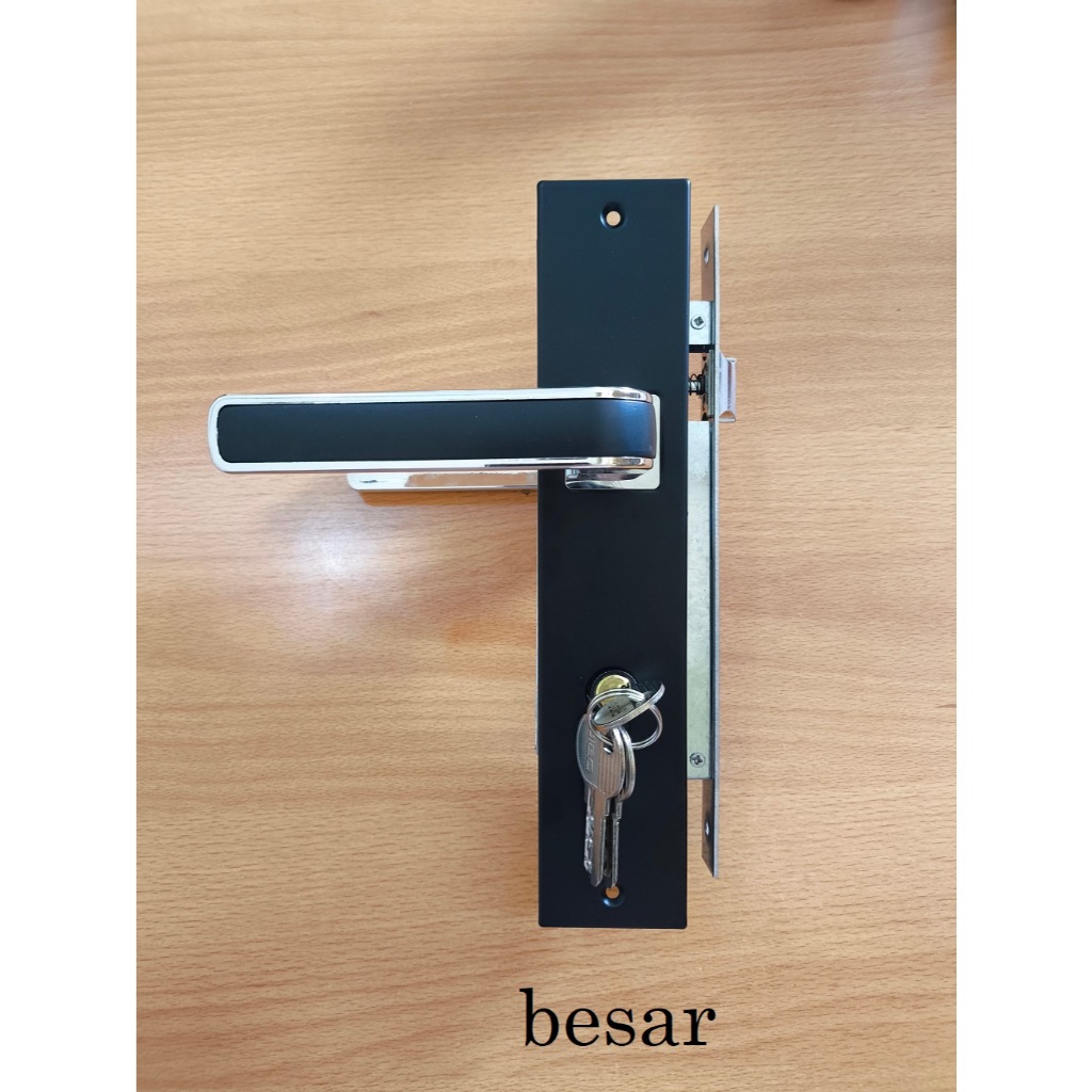 kunci pintu rumah/hadle pintu/gagang pintu rumah kotak minimalis hitam