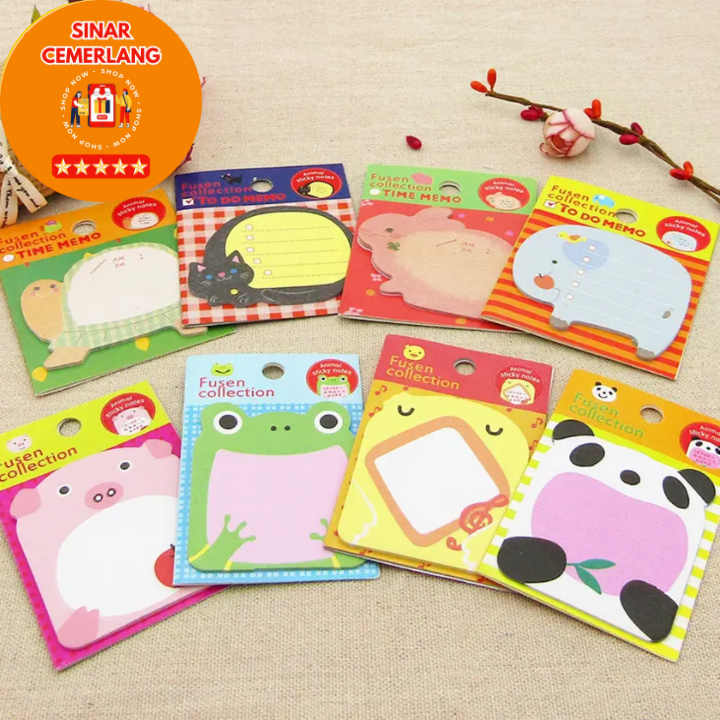 

SC 20 Lembar Sticky Notes Motif HEWAN Tempelan Kertas Catatan Memo Note Karakter Animal Mini Book Karakter Binatang Lucu