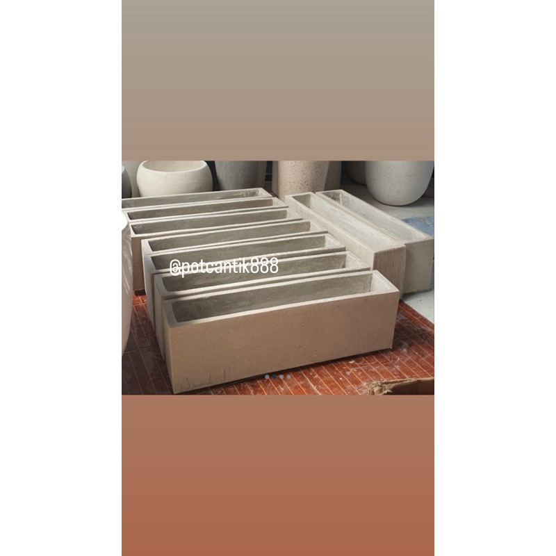 Pot beton pot kotak persegi panjang natural 1m x 20 x 30