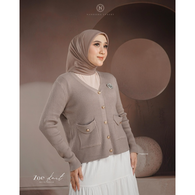 [NEW] ✔️ COD | ZOE KNIT • NADHEERA LUXURY / Knit Rajut Kancing Premium Knit Adem Lembut Halus Knit P