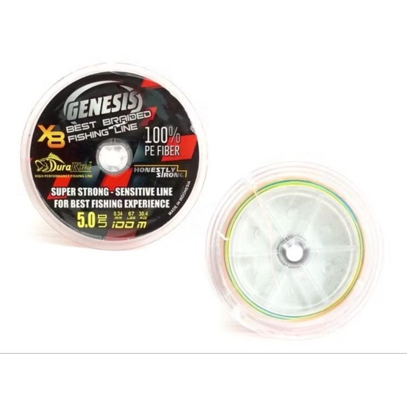 Senar PE Duraking Genesis X8 100m connecting pe multicolor pe abu abu pe green PE warna PE 1 2 3 4 5
