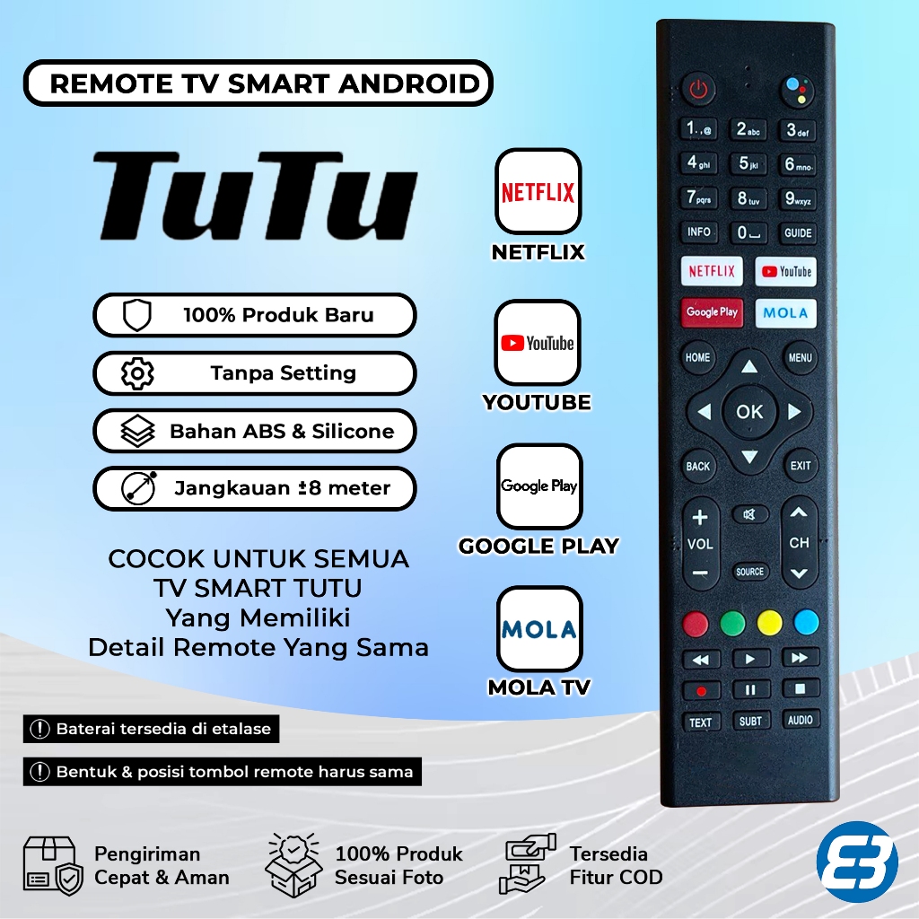 Remote Remot TV Android Smart TV for Tutu