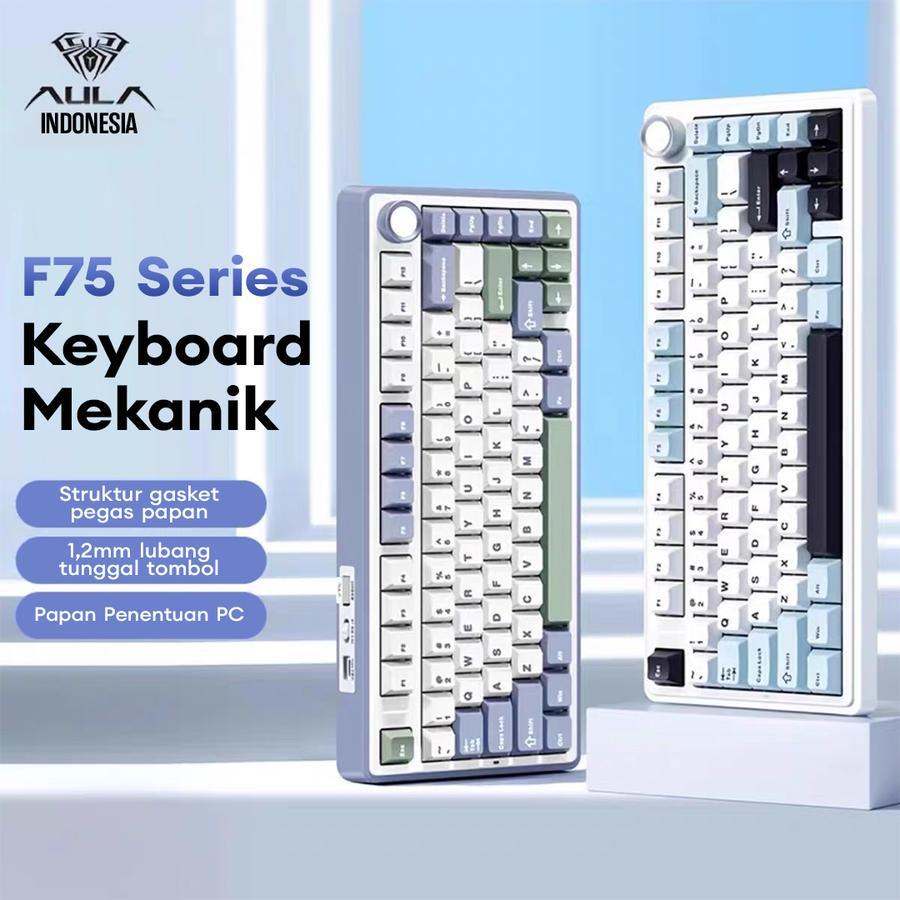 AULA F75 / F-75 Mechanical Gaming Keyboard 3 Mode Connection RGB