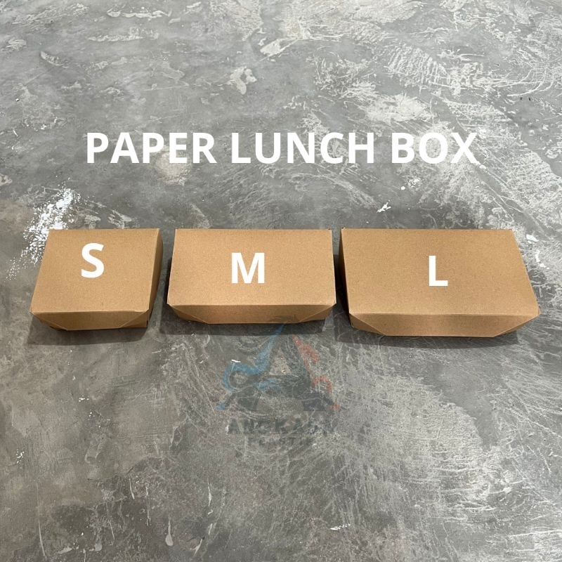 paper lunch box kraft Uk S M L / lunch box coklat S M L / FULL LAMINASI  / paper box Kraft / lunch b