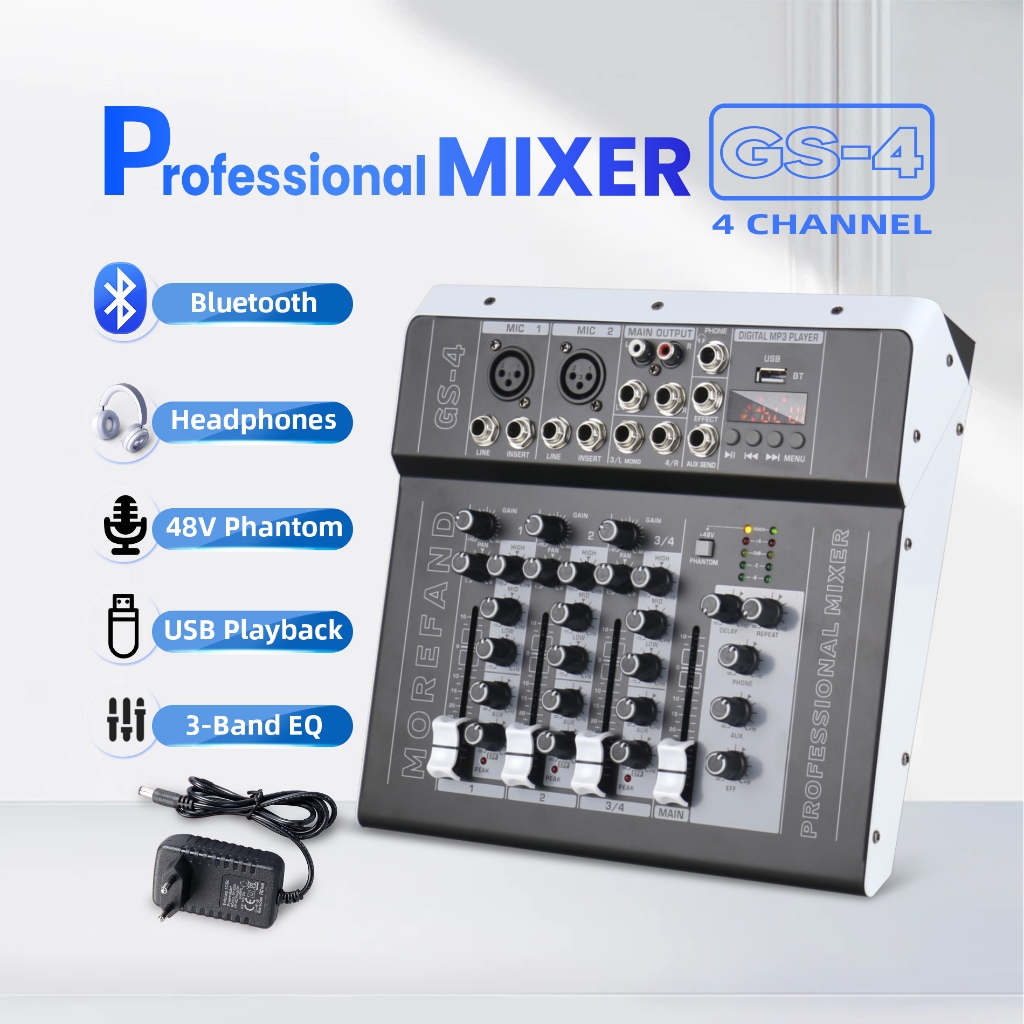 Audio mixer 4 chanel termurah /mixer mini/ Amplifier Bluetooth Mini mixer ashlley GS-4 audio premium