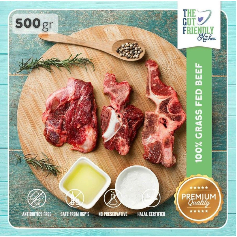 

100% GRASSFED BEEF PREMIUM Neck Bone (Tulang Leher Berdaging) - 500GR