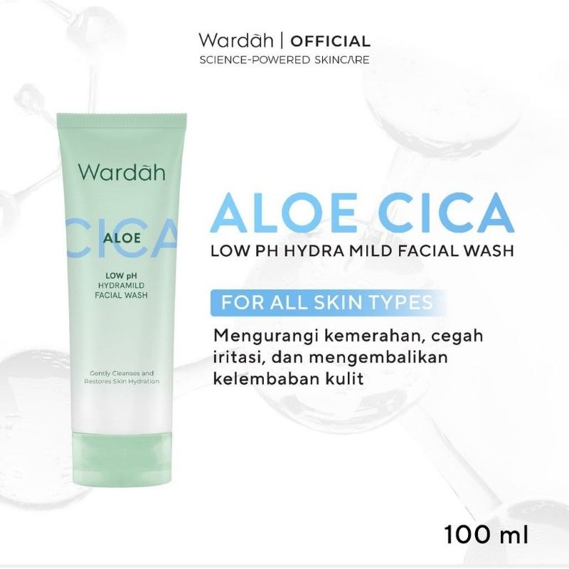 [BPOM] [PROMO] [100mL] Wardah Cica + Aloe Low pH Hydramild Facial Wash Nature Daily - Sabun Cuci Muk