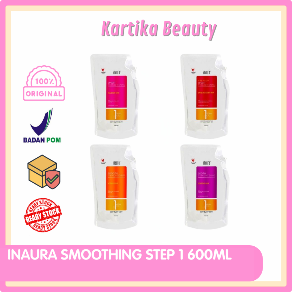 INAURA Smoothing with Plex Step 1 Refill Pouc 600 gram | Pelurus Rambut Smoting Kribo Keriting