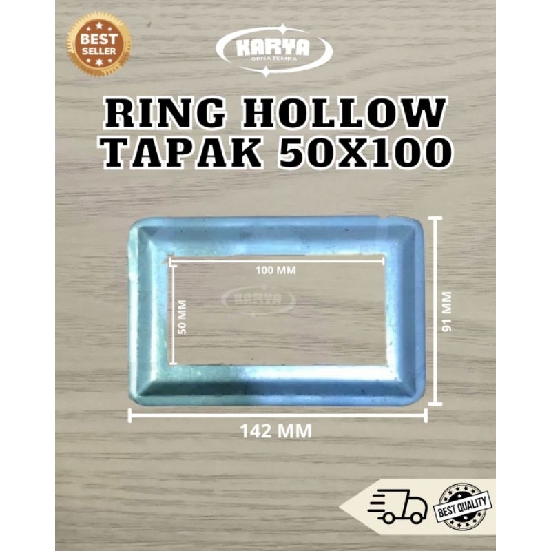 Ring Hollow 50x100 mm besar / besi plat tapak hollow minimalis ornamen pagar