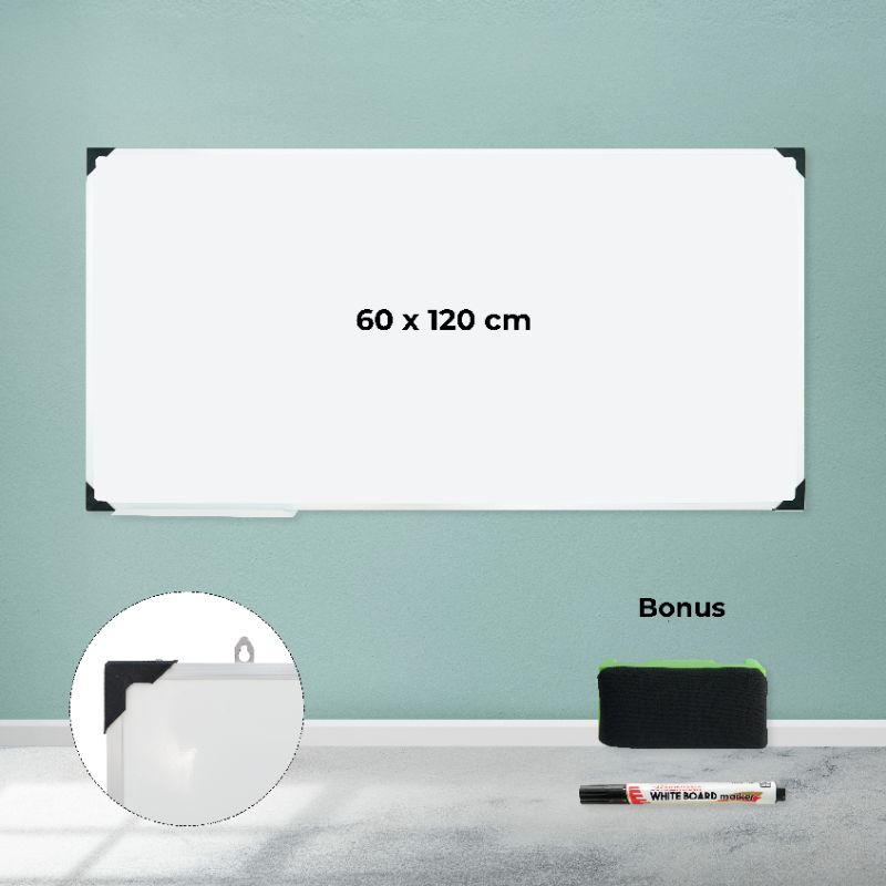 

Whiteboard Papan Tulis Gantung 60 x 120 cm