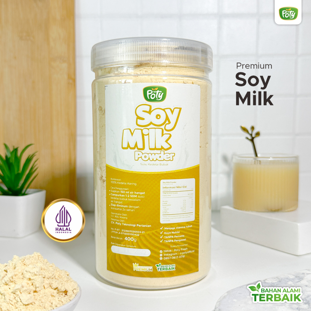 

Soy Bean Milk Powder Organik Susu Kedelai Bubuk Protein Original Tanpa Gula Murni Bulking Poty