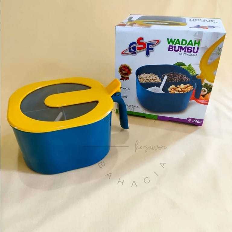 Tempat Bumbu Dapur Set 4in1 / Wadah Bumbu Alat Dapur 4 Sekat GSF 2408