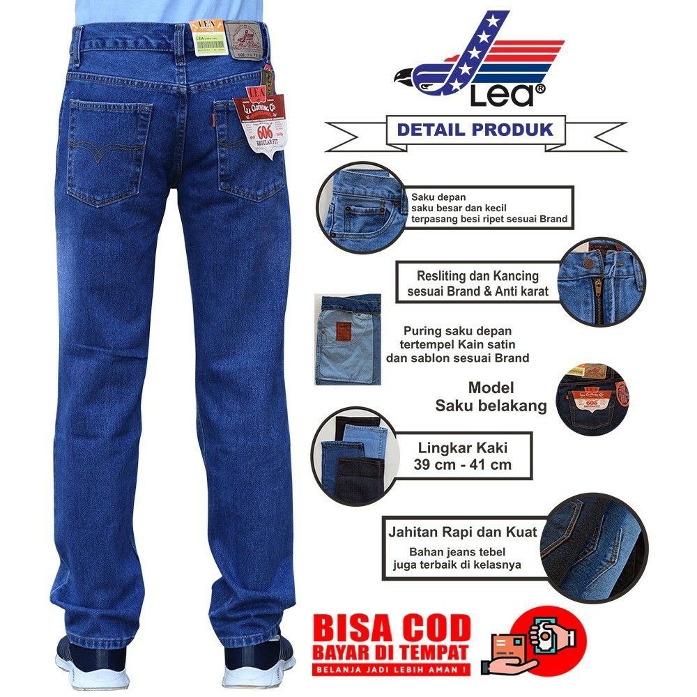 Celana Jeans Pria Lea 606 Model standar Celana Panjang Pria Lea Celana Lea 606